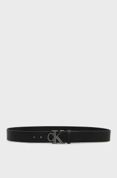 Мужской черный кожаный ремень BUCKLE TEXTURED Черный 100 Calvin Klein LV04D7110G
