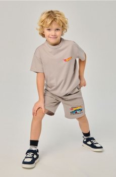 В’язані шорти з принтом Hot Wheels - сірий