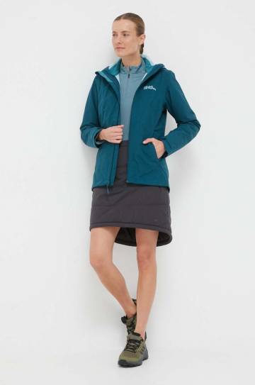 Спортивная юбка Jack Wolfskin Alpengluehen цвет серый mini расклешённая Спортивная юбка Jack Wolfskin Alpengluehen цвет серый mini расклешённая