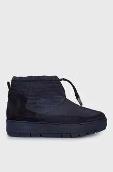 Женские темно-синие дутики с узором TOMMY MONOGRAM SNOWBOOT Синий 40 Tommy Hilfiger FW0FW07637