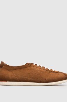 Коричневые замшевые кроссовки с перфорацией