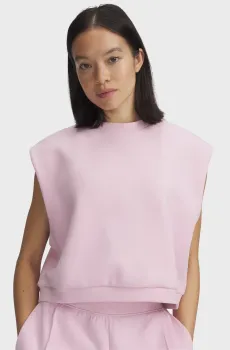 Женский розовый топ UA Unstoppable Fleece SL Top Розовый XS Under Armour 1389684-647