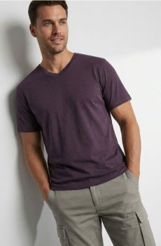 Бавовняна футболка basic - пурпуровий
