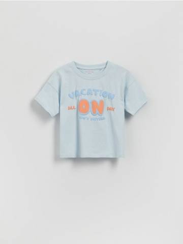 Reserved - Футболка з принтом - світло-блакитний - 493ED-50X