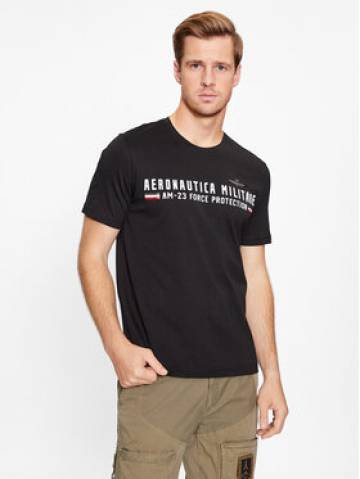 Aeronautica Militare Футболка 232TS1942J538 Чорний Regular Fit Aeronautica Militare Футболка 232TS1942J538 Чорний Regular Fit