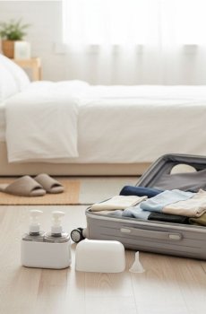 Набір дорожніх пляшечок - сірий