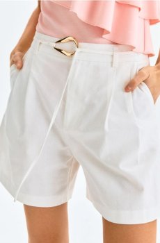 Шорти зі сумішшю льону - кремовий