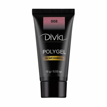 Полигель для наращивания ногтей Divia Polygel 008, 15 г Полигель для наращивания ногтей Divia Polygel 008, 15 г