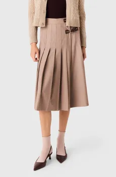 Женская бежевая плиссированная юбка Бежевый 34 MAJE MFPJU01744_Beige
