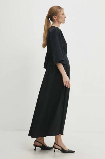 Платье Answear Lab цвет чёрный maxi расклешённая Платье Answear Lab цвет чёрный maxi расклешённая