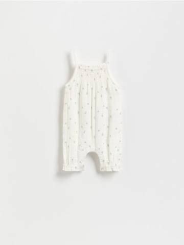 Reserved - Візерунчастий комбінезон - білий - 972CY-00X