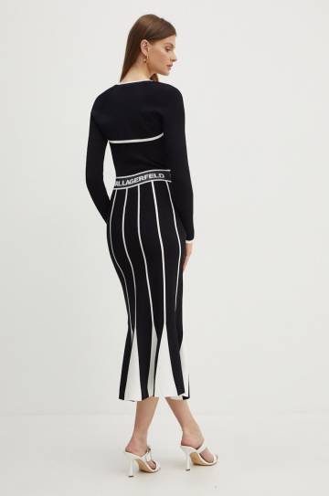 Платье Karl Lagerfeld цвет чёрный midi прямое 245W1330 Платье Karl Lagerfeld цвет чёрный midi прямое 245W1330