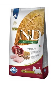 Сухой корм для собак мелких пород Farmina N&D Ancestral Grain с курицей и гранатом, 7 кг