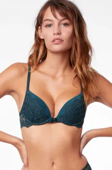 Женский бирюзовый бюстгальтер пуш-ап MOMENTO Бирюзовый 70C Etam 6503744