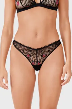 Женские черные трусики-танга DRAMA Черный M Etam 6554267