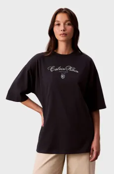 Женская темно-синяя футболка OVERSIZE CK NY Синий L Calvin Klein Jeans LV047E232G
