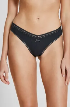 Женские черные трусики-танга POWER Черный S Etam 6524425