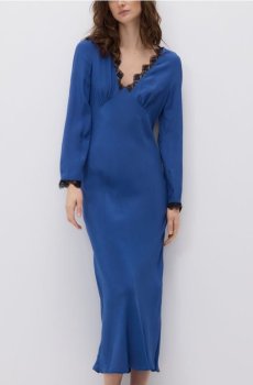 Reserved - Сукня максі з мереживом - темно-синій - 404IK-59X