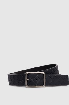 Синий кожаный двусторонний ремень