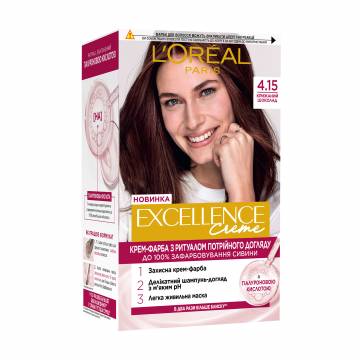 Крем-краска для волос LOreal Paris Excellence Creme с тройным уходом, 4.15 Ледяной шоколад, 192 мл