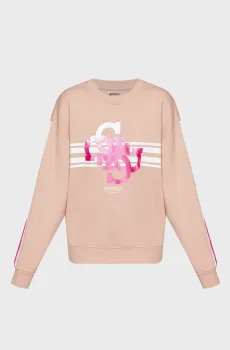 Женский пудровый свитшот 4G CN SWEATSHIRT Розовый L Guess V3YQ17.KBV71
