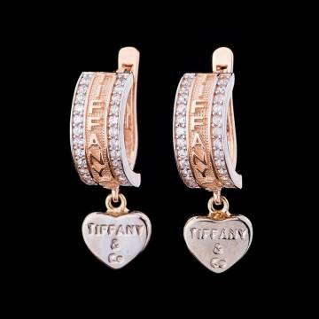Золотые серьги с фианитами с04373 Золотые серьги с фианитами с04373