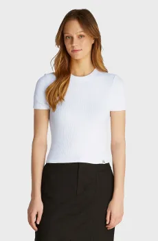 Женская белая футболка WAFFLE Белый S Calvin Klein Jeans J20J225239