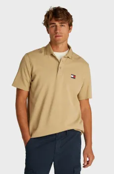 Мужское бежевое поло BRANDED NECK Бежевый S Tommy Jeans DM0DM20917