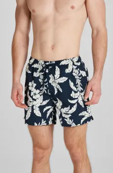 Мужские темно-синие плавательные шорты с узором PALM LEI PRINT SWIM SHORTS Синий XL Gant 922416001