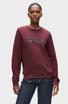 Женский бордовый свитшот signature Бордовый L Karl Lagerfeld A4W20041