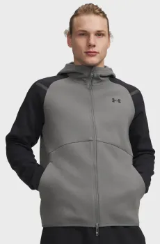 Мужское серое худи UA Unstoppable Flc FZ HD EU-GRN Серый XXL Under Armour 1389352-709