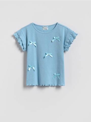 Reserved - Блузка з бантиками - блідо-блакитний - 853GB-05X
