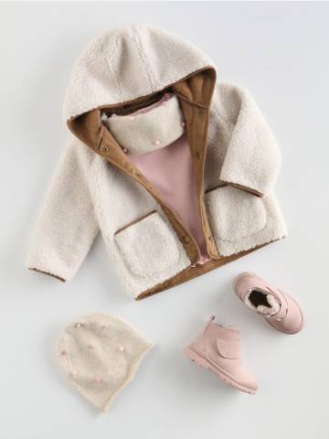 Reserved - Куртка з м’якою підкладкою teddy - бежевий - 200EX-08X