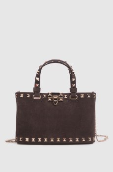 Замшевая коричневая сумка Rockstud
