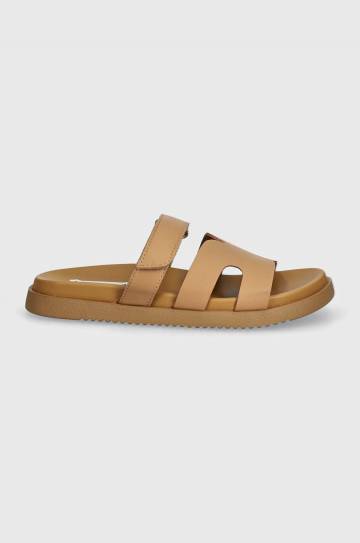 Кожаные шлепанцы Steve Madden женские цвет коричневый Кожаные шлепанцы Steve Madden женские цвет коричневый