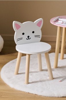 Стілець у формі кота - білий