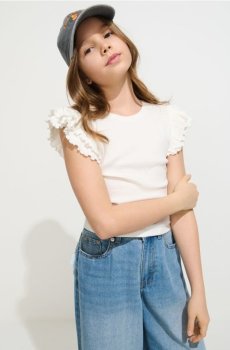 Бавовняна футболка - кремовий