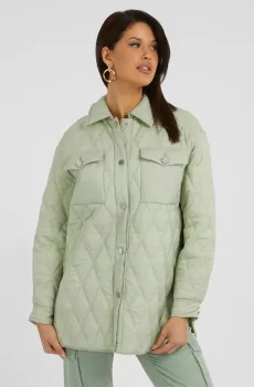 Женская мятная рубашка-пальто GIORGIA QUILTED SHAKET Ментоловый XS Guess W3YL17.WFIW2