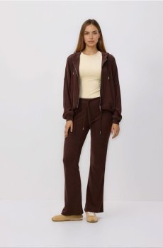 Reserved - Розстібна кофта з віскозою - темно коричневий - 771HS-89X