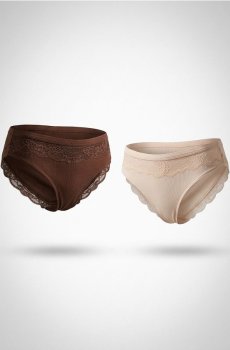 Віскозні трусики з мереживним оздобленням 2 pack - різнобарвний
