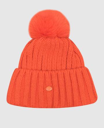 Красная шапка UNA с шерстью