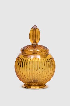 Желтый хрустальный органайзер для ватных дисков и палочек Elegance