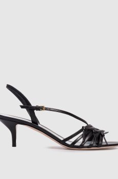 Черные кожаные босоножки