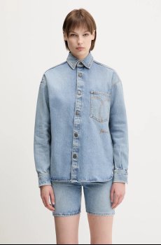 Джинсовая рубашка Fiorucci Open Back Embroidered Denim