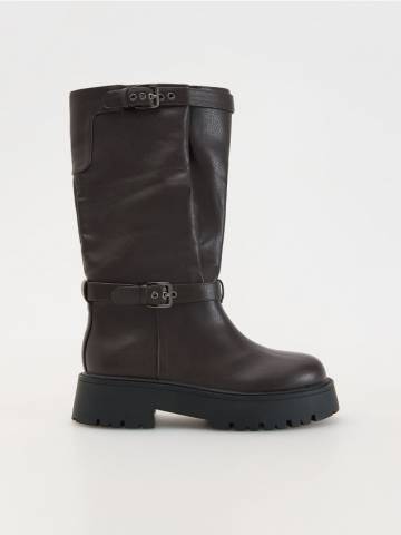 Reserved - LADIES` BOOTS - темно коричневий - 391CF-89X Reserved - LADIES` BOOTS - темно коричневий - 391CF-89X