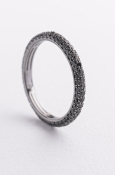 Золотое кольцо с черными бриллиантами кб0242sth