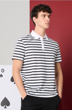 Бавовняна сорочка поло - чорний