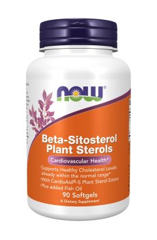 Бета-ситостерол NOW Foods Beta-Sitosterol Plant Sterols, 90 гелевых капсул