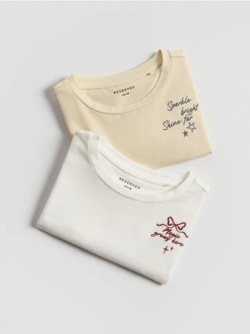 Reserved - Бавовняні футболки з вишивкою, 2 шт. - різнобарвний - 564GW-MLC