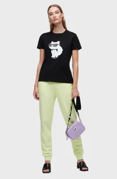 Женская черная футболка IKONIK 2.1 Черный XS Karl Lagerfeld 230W1703